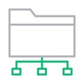 Folder connection thin line color vector icon Royalty Free Stock Photo