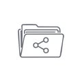 Folder Containing Files with Share Connection Symbol Representing Data Sharing and Network Concepts Royalty Free Stock Photo