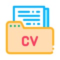 Folder With Curriculum Vitae CV Job Hunting Vector