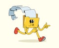 folder data energetic walk groovy cartoon illustration Royalty Free Stock Photo