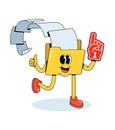 folder data foam hand groovy cartoon illustration Royalty Free Stock Photo