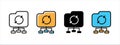 Folder data network icon. Data center access network icons vector set Royalty Free Stock Photo