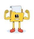 folder data strong groovy cartoon illustration Royalty Free Stock Photo