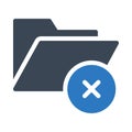 Folder delete vector glyph color icon