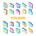 folder document business file icons set vector Royalty Free Stock Photo