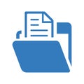 Folder, document, documents icon. Blue vector sketch