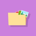 Folder document icon flat design vector