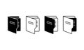 Folder document icon set in black simple design on an isolated white background. EPS 10 vector