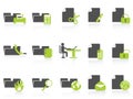 Folder and document icons green series