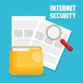 Folder document with internet security icons Royalty Free Stock Photo