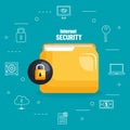 Folder document with internet security icons Royalty Free Stock Photo