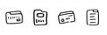 Folder And Document Line Icon Set In Doodle Style. File Organization, Data Management, And Digital Storage Outline Royalty Free Stock Photo