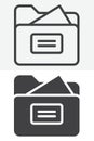 Folder document line and solid vector icon set Royalty Free Stock Photo
