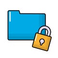 folder document with padlock Royalty Free Stock Photo