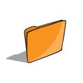 Folder document symbol. Vector folder file. Hand drawn folder Royalty Free Stock Photo