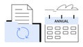 Document Management System with Annual Calendar for Organized Records Royalty Free Stock Photo