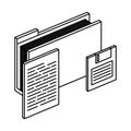 folder with documents files and floppy disk