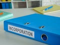 Folder with documents for incorporation on the desk. Royalty Free Stock Photo