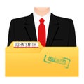 A folder with documents per person for hiring Royalty Free Stock Photo