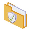 folder documents with shield