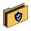 folder documents with shield and ok symbol