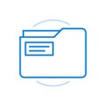 Folder with documents vector line icon. Archival information data work notes. Royalty Free Stock Photo