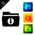 Folder download icon isolated. Set icons colorful square buttons Royalty Free Stock Photo