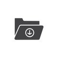 Folder download icon Flat simple outline set Royalty Free Stock Photo