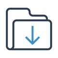 Folder download line icon Royalty Free Stock Photo