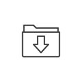 Folder download line icon Royalty Free Stock Photo