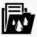 Folder and drop icon. Documents weather station. Royalty Free Stock Photo