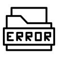 Folder error icon outline vector. Website code Royalty Free Stock Photo