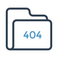 Folder error 404 Line icon Royalty Free Stock Photo