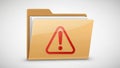 Folder with exclamation mark indicating alert Royalty Free Stock Photo