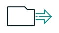 Folder export or sharing icon for data output and collaboration, vector design Generative AI Royalty Free Stock Photo