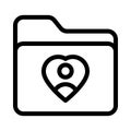 Folder favorite vector  thin line icon Royalty Free Stock Photo