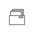 Folder with file documents outline icon Royalty Free Stock Photo