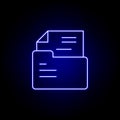Folder, file line neon icon. Elements of Business illustration line icon. Signs and symbols can be used for web, logo, mobile app Royalty Free Stock Photo
