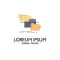 folder, file, management, move, copy Flat Color Icon Vector Royalty Free Stock Photo