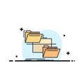 folder, file, management, move, copy Flat Color Icon Vector Royalty Free Stock Photo