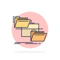 folder, file, management, move, copy Flat Color Icon Vector Royalty Free Stock Photo