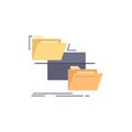 folder, file, management, move, copy Flat Color Icon Vector Royalty Free Stock Photo