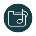 Folder file music note sound block style icon