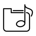 Folder file music note sound line style icon