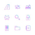 folder , files , directory , search , code , eps icons set vector Royalty Free Stock Photo