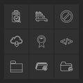 folder , files , directory , search , code , eps icons set vector Royalty Free Stock Photo