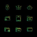 folder , files , directory , search , code , eps icons set vector Royalty Free Stock Photo