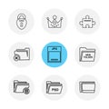 folder , files , directory , search , code , eps icons set vector Royalty Free Stock Photo