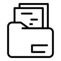 Folder with files icon, outline style