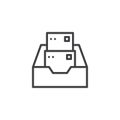 Folder with files line icon